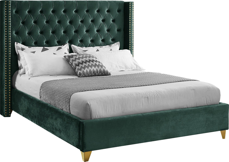 Barolo Green Velvet Full Bed