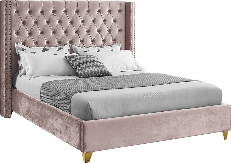 Barolo Pink Velvet Full Bed