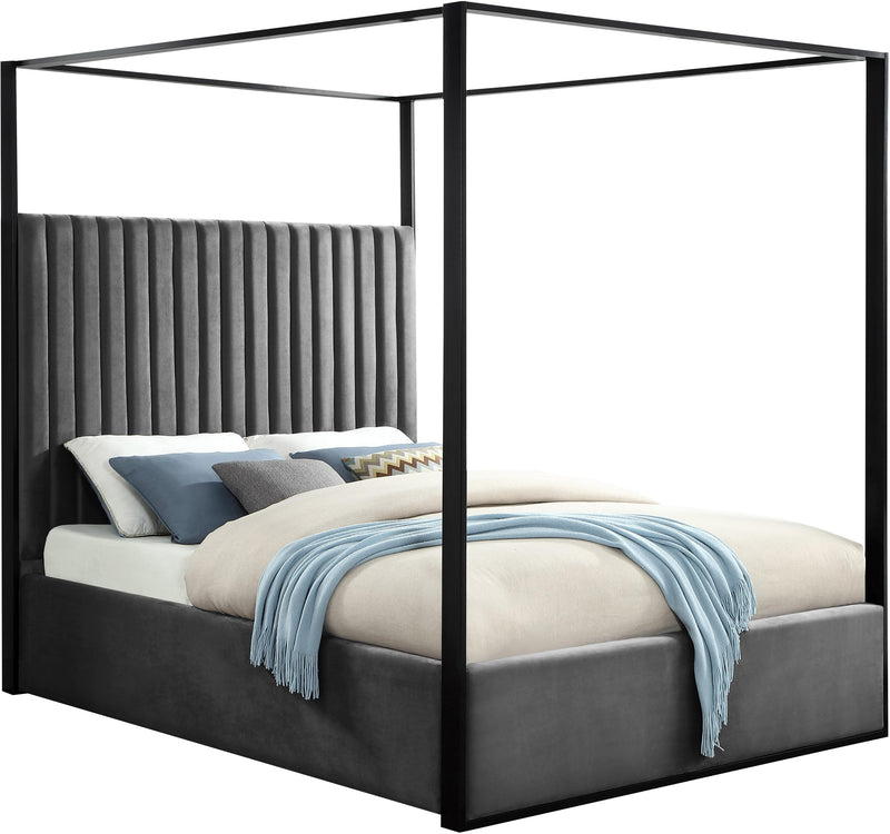 Jax Grey Velvet King Bed