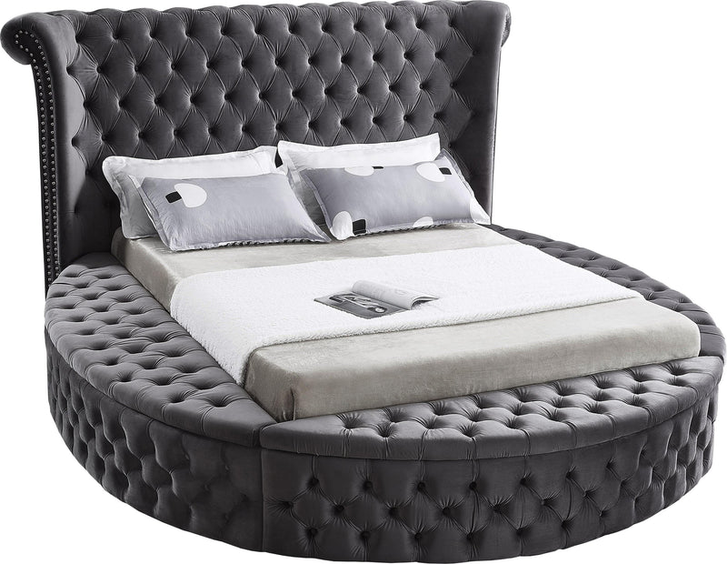 Luxus Grey Velvet King Bed (3 Boxes)