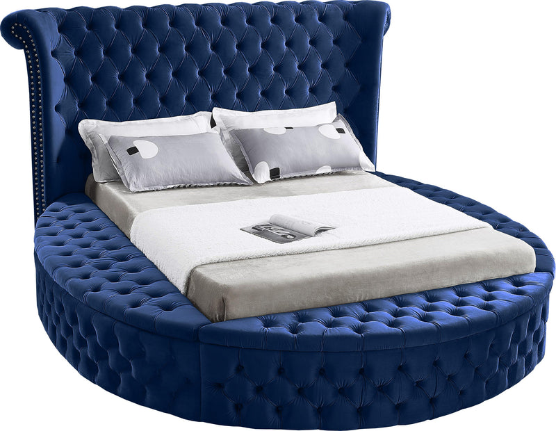 Luxus Navy Velvet Full Bed (3 Boxes)
