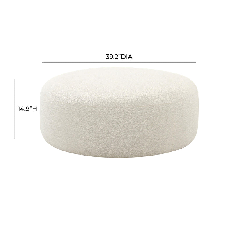 Broohah Cream Boucle Ottoman