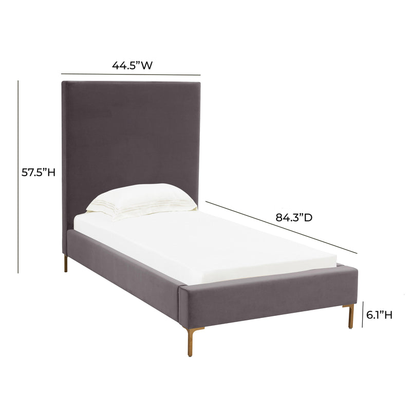 Delilah Grey Velvet Bed in Twin 23
