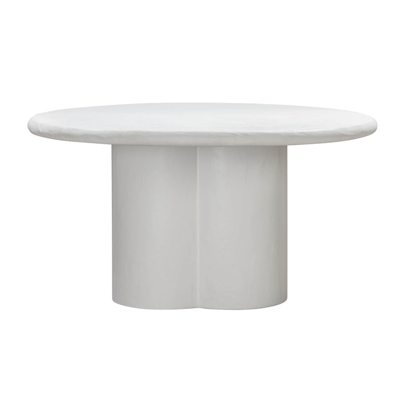 Elika White Faux Plaster Round Dining Table