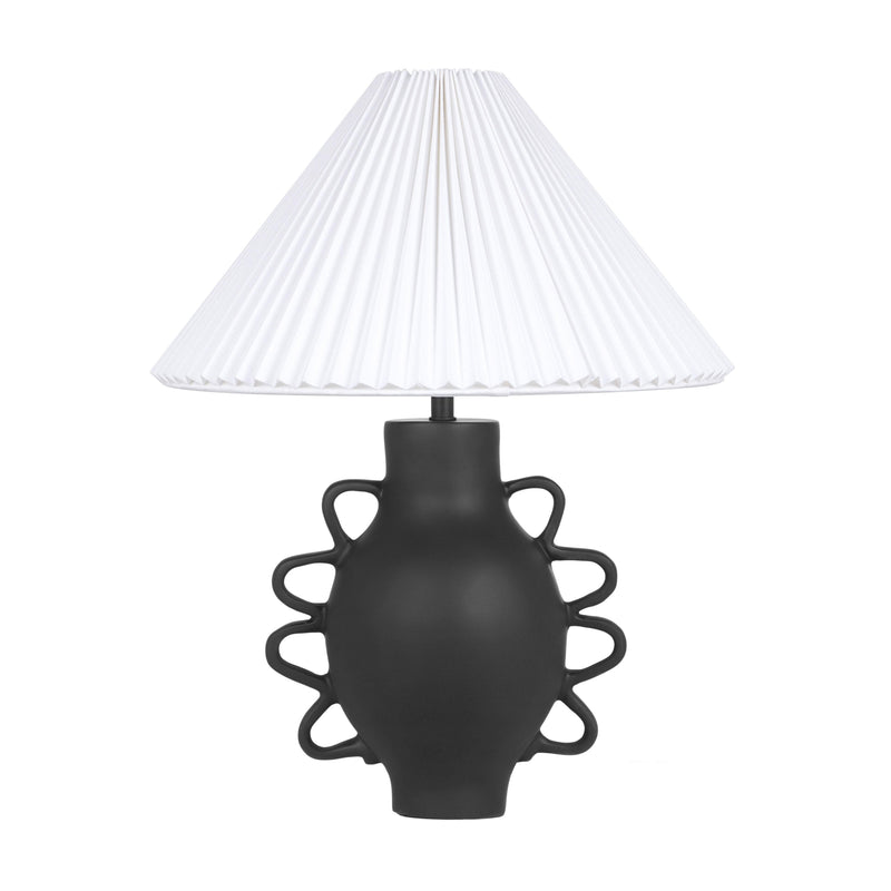 Hazza Black Pleated Table Lamp