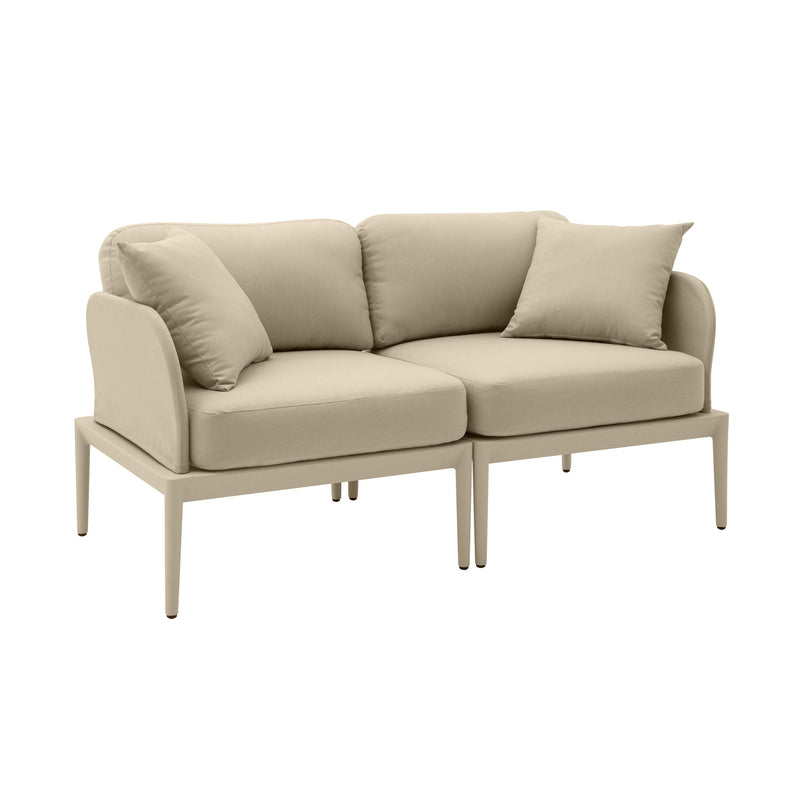 Kapri Taupe Modular Outdoor Loveseat