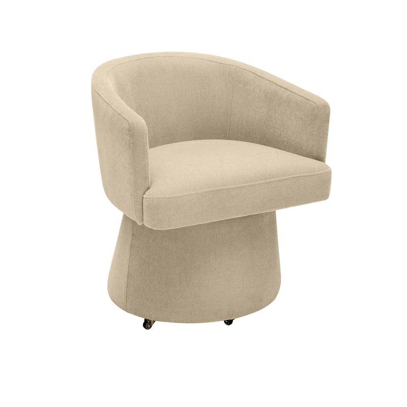 Kristen Taupe Upcycled Chenille Rolling Desk Chair - Luxe Home Furnishings (Jersey City, NJ)