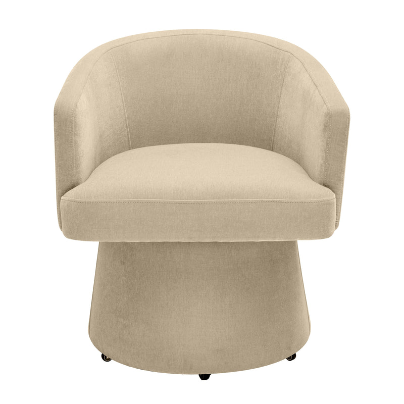 Kristen Taupe Upcycled Chenille Rolling Desk Chair - Luxe Home Furnishings (Jersey City, NJ)