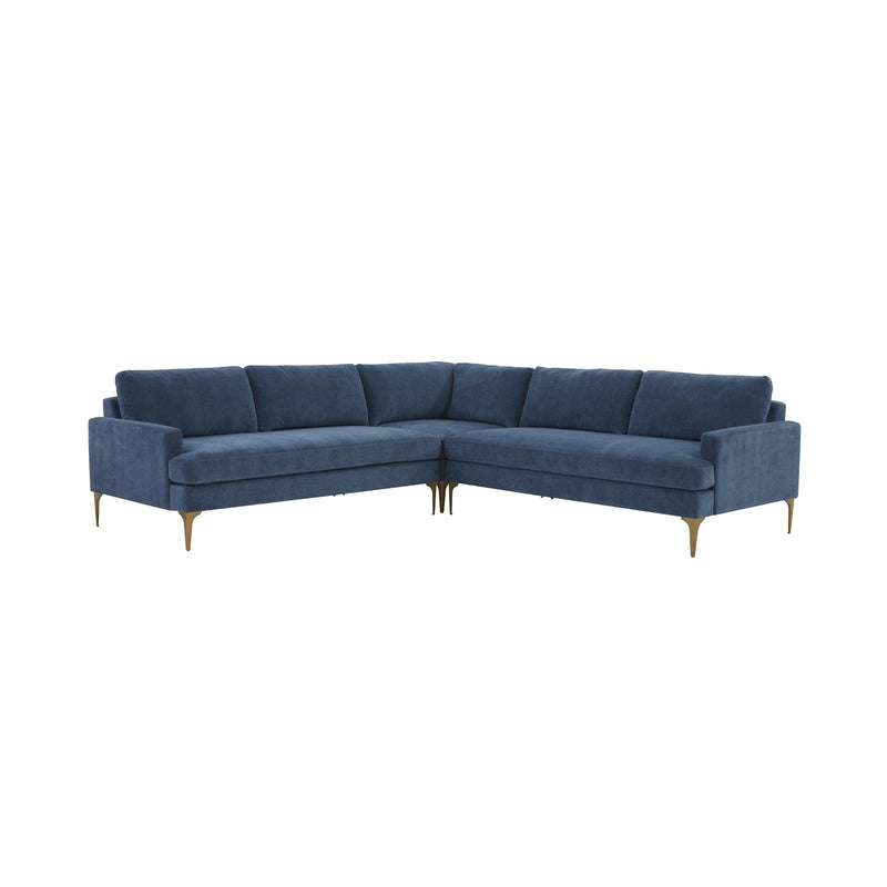 Serena Blue Velvet L-Sectional