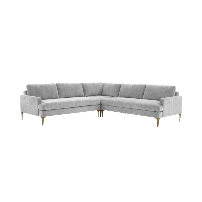 Serena Gray Velvet L-Sectional
