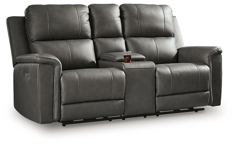 Bleckley Power Reclining Loveseat with Console - Luxe Home Furnishings (Jersey City, NJ)