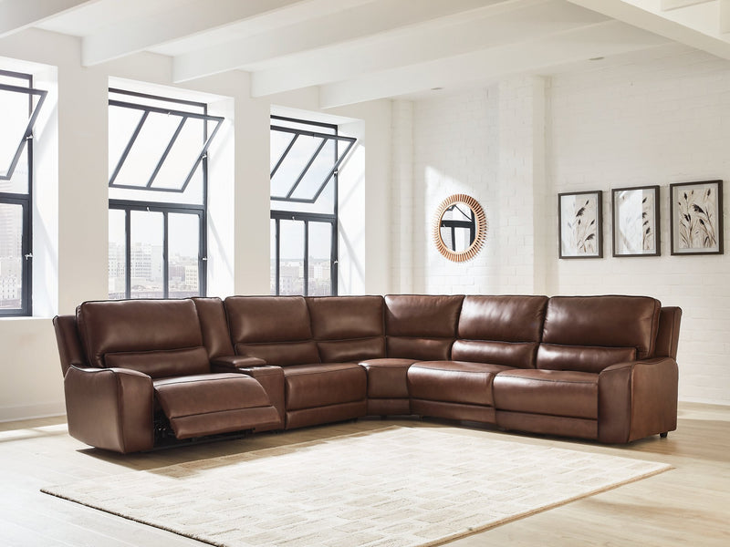 DeepWakes Reclining Sectional with Storage Console - Luxe Home Furnishings (Jersey City, NJ)