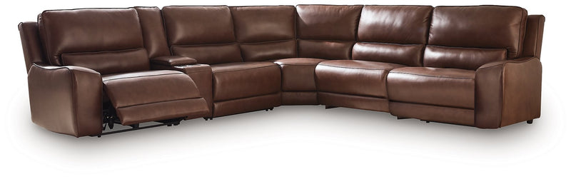 DeepWakes Reclining Sectional with Storage Console - Luxe Home Furnishings (Jersey City, NJ)