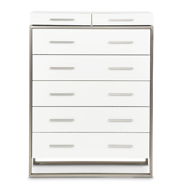 AICO Marquee Chest in Cloud White