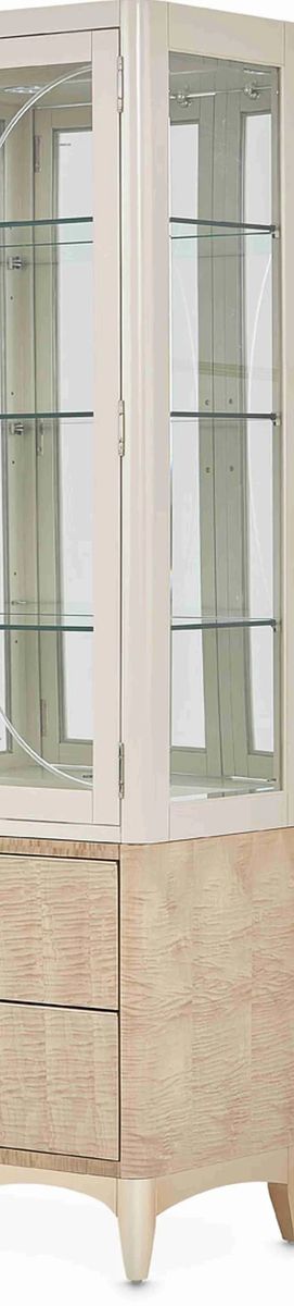 AICO Malibu Crest Display Cabinet in Chardonnay