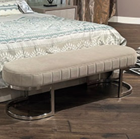 AICO Furniture Amaryllis Decorative Upholstered Bench with Metal Leg image