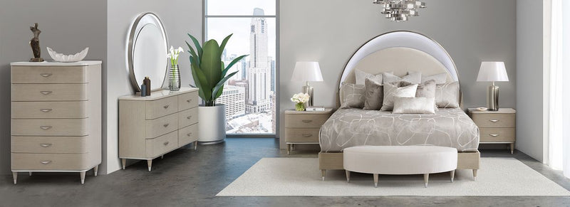 AICO Eclipse Cal King Upholstered Bed in Moonlight