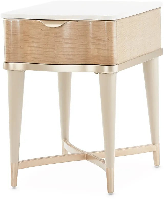 AICO Malibu Crest End Table in Blush