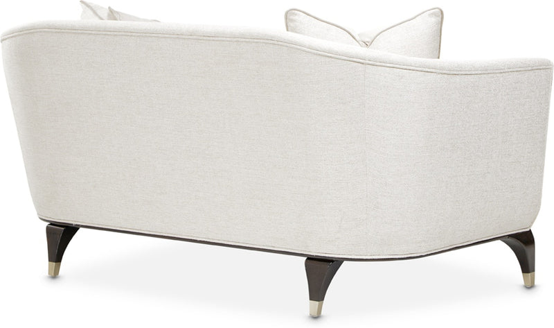 AICO Paris Chic Loveseat Cremini in Espresso