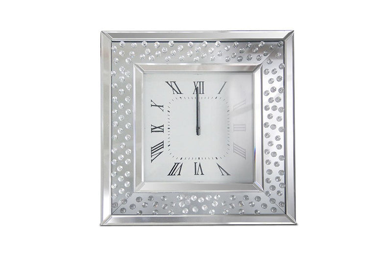 AICO Montreal Square Wall Clock w/Crystal Accents image