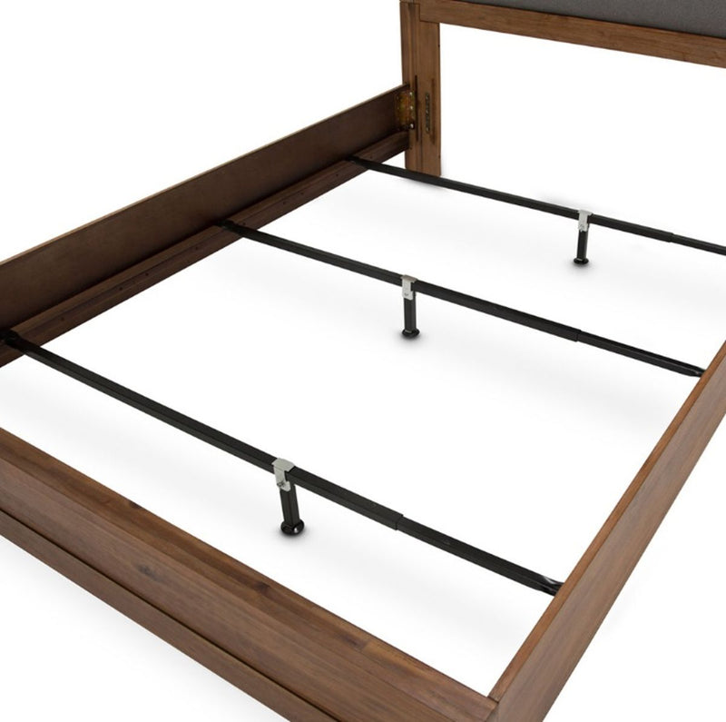 AICO Brooklyn Walk Queen Channel Tufted Panel Bed in Burnt Umber