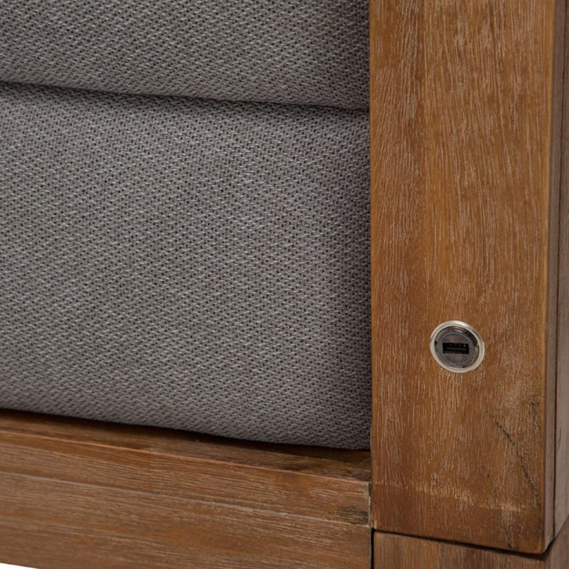 AICO Brooklyn Walk King Channel Tufted Panel Bed in Burnt Umber