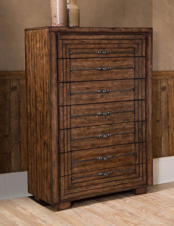 Aico Carrollton Drawer Chest in Rustic Ranch