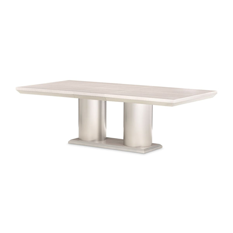 AICO Marin Double Pedestal Table in Greige