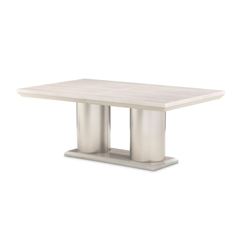 AICO Marin Double Pedestal Table in Greige