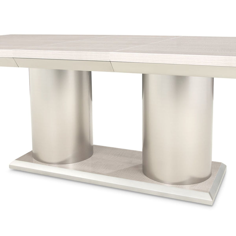 AICO Marin Double Pedestal Table in Greige
