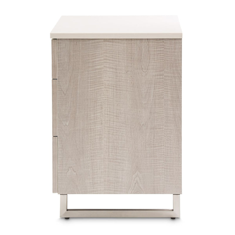 AICO Marin Nightstand in Greige