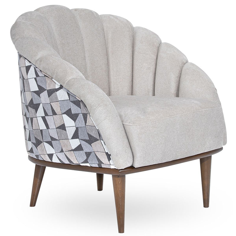 AICO Balboa Accent Chair in Warm Walnut