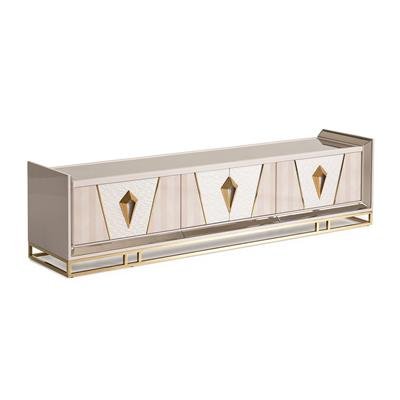 AICO Carmela Media Cabinet in Shimmer Ivory