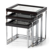 AICO Furniture Carmela Nesting Tables in Glossy Charcoal Sand image