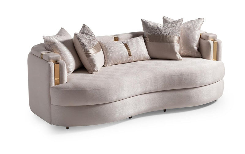 AICO Carmela Sofa Almond in Shimmer Ivory