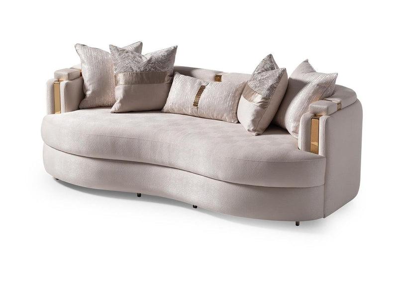 AICO Carmela Sofa Almond in Shimmer Ivory