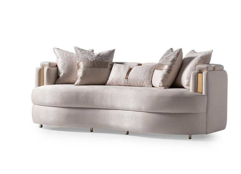 AICO Carmela Sofa Almond in Shimmer Ivory