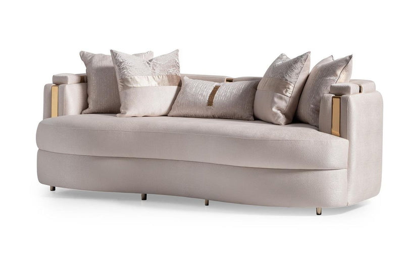 AICO Carmela Sofa Almond in Shimmer Ivory