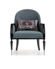 AICO La Francaise Accent Chair in Azure/Black image