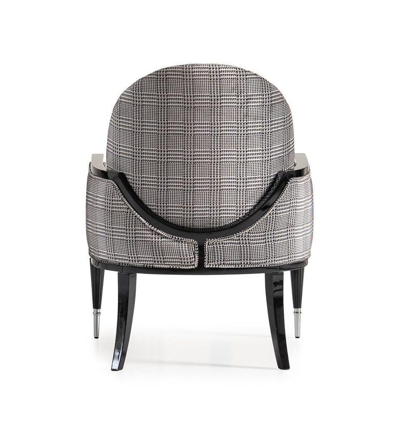 AICO La Francaise Accent Chair in Domino/Black
