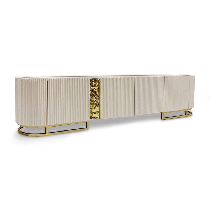 AICO Lisbon Media Cabinet in Silken Matte Cream image