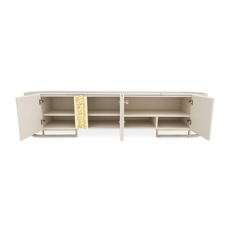 AICO Lisbon Media Cabinet in Silken Matte Cream