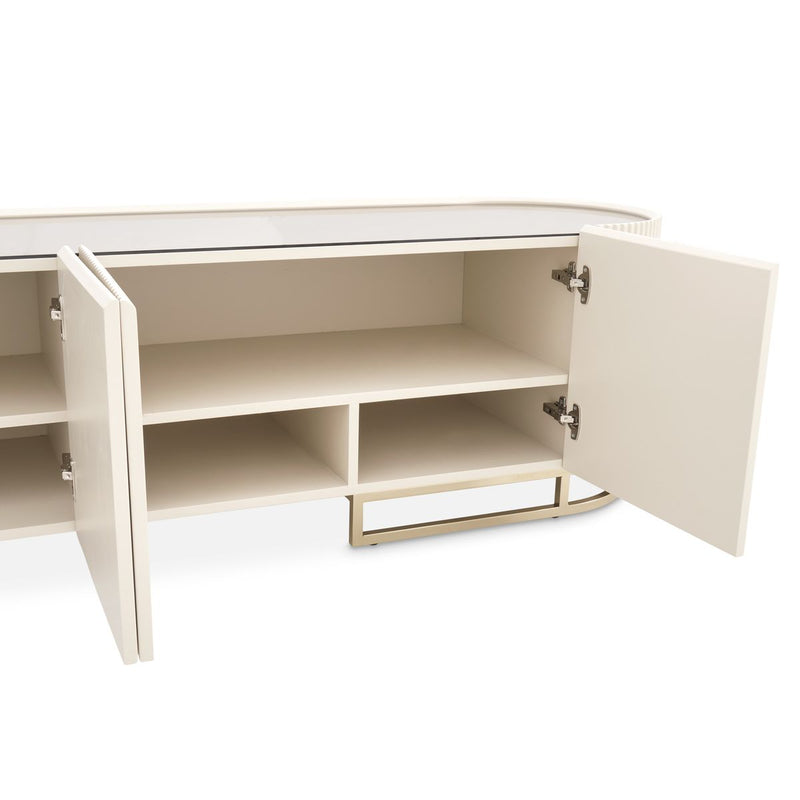 AICO Lisbon Media Cabinet in Silken Matte Cream