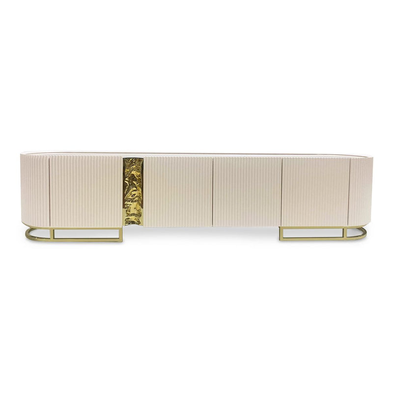 AICO Lisbon Media Cabinet in Silken Matte Cream