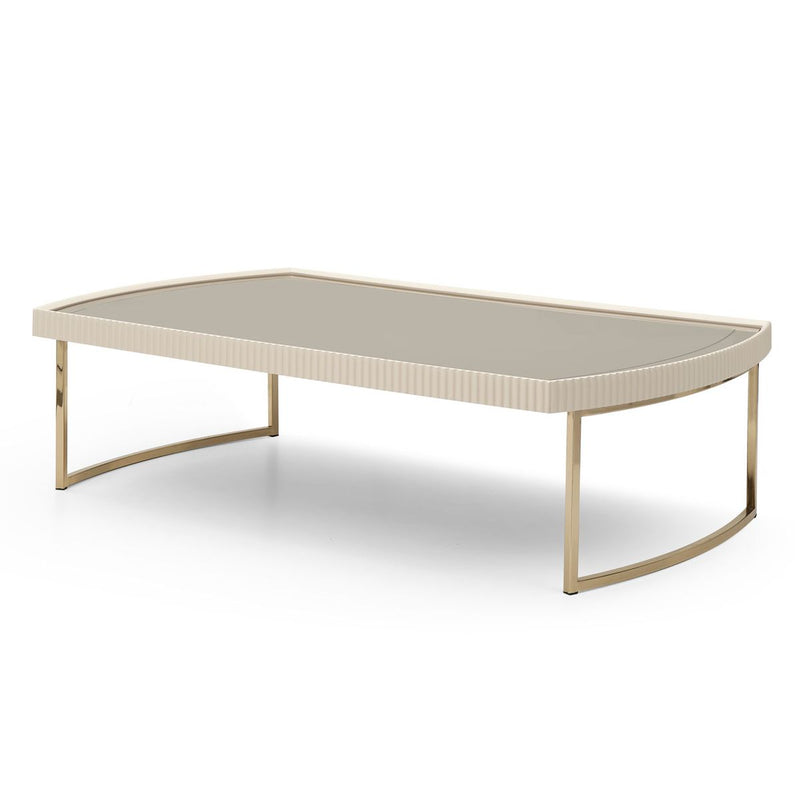AICO Lisbon Cocktail Table in Silken Matte Cream