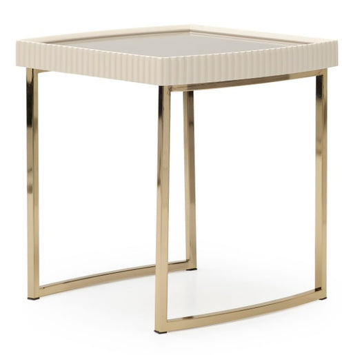AICO Furniture Lisbon Side Table in Silken Matte Cream image