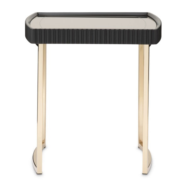 AICO Furniture Lisbon Side Table in Silken Matte Black