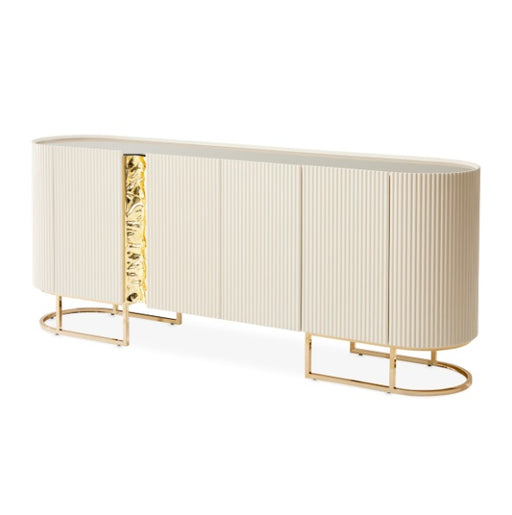 AICO Furniture Lisbon Console Table in Silken Matte Cream image