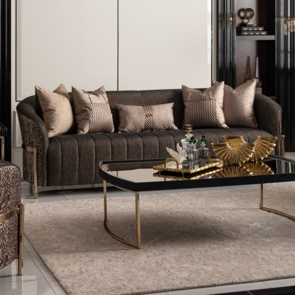 AICO Furniture Lisbon Sofa in Onyx Gold