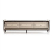 AICO Lousanne Media Cabinet in Glossy Mocha Sand image